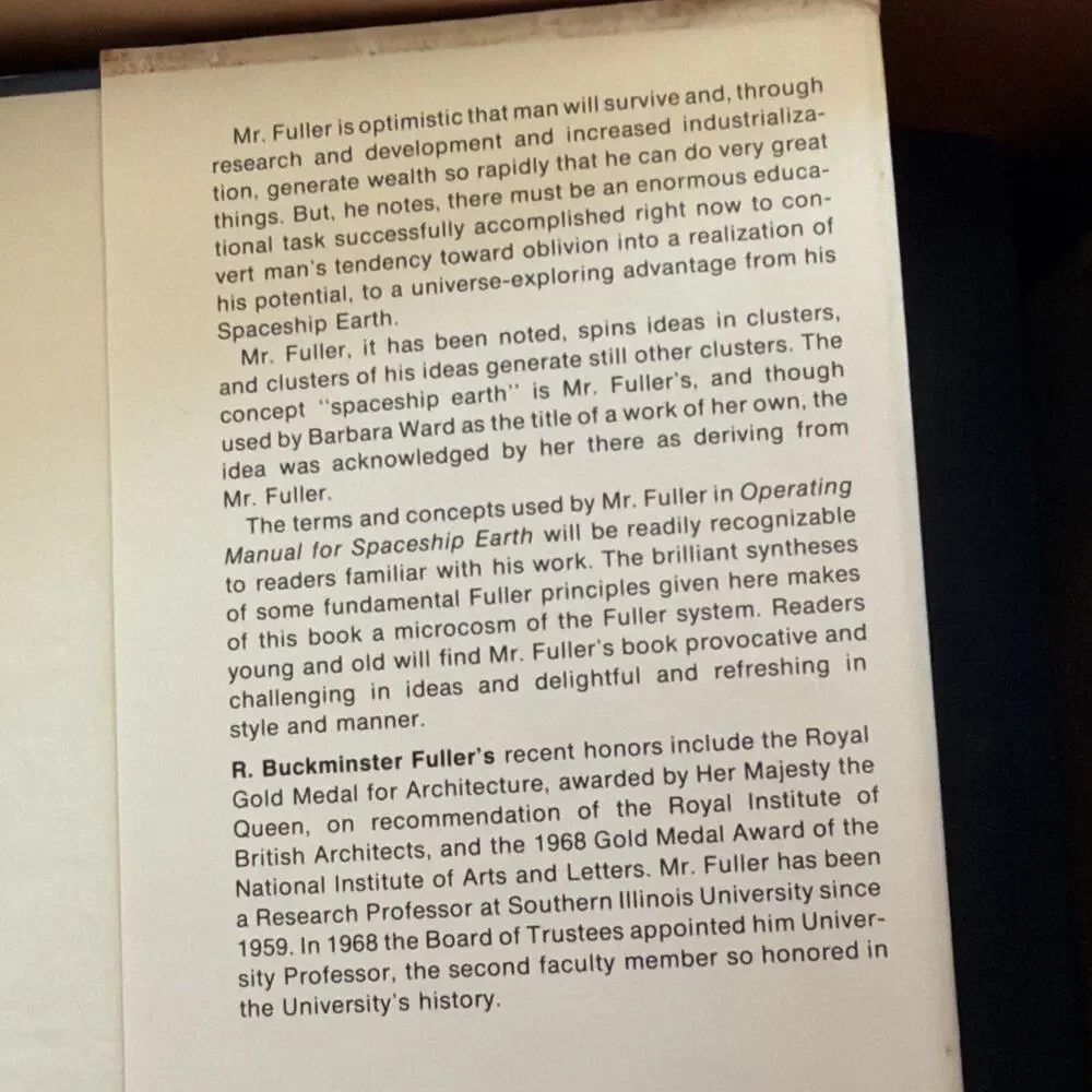Operating Manual for Spaceship Earth R. Buckminster Fuller Hardcover - Picture 5 of 5